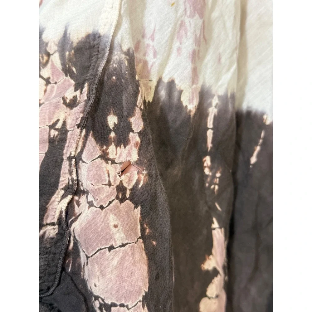 Solitaire Tie Dye Maxi Skirt Womens Large Multi Color Boho Festival Bleached Art